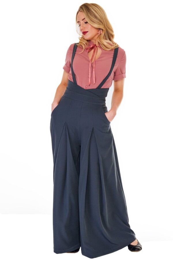 Voodoo Vixen Marlene-Hose Grey Wide Trousers