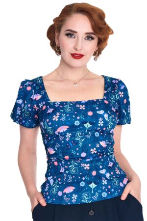 Voodoo Vixen Shirttop Moth And Floral