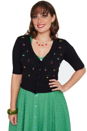 Voodoo Vixen Strickjacke Rainbow Cherry Cardigan
