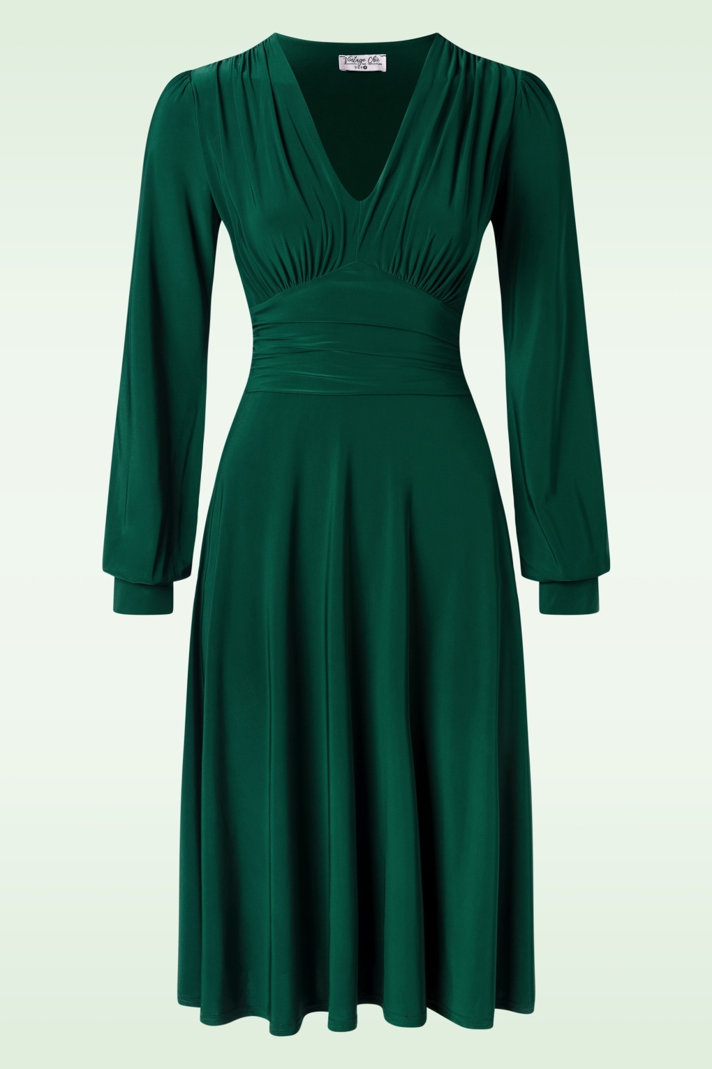 Chanti Slinky Swing Kleid in Waldgrün