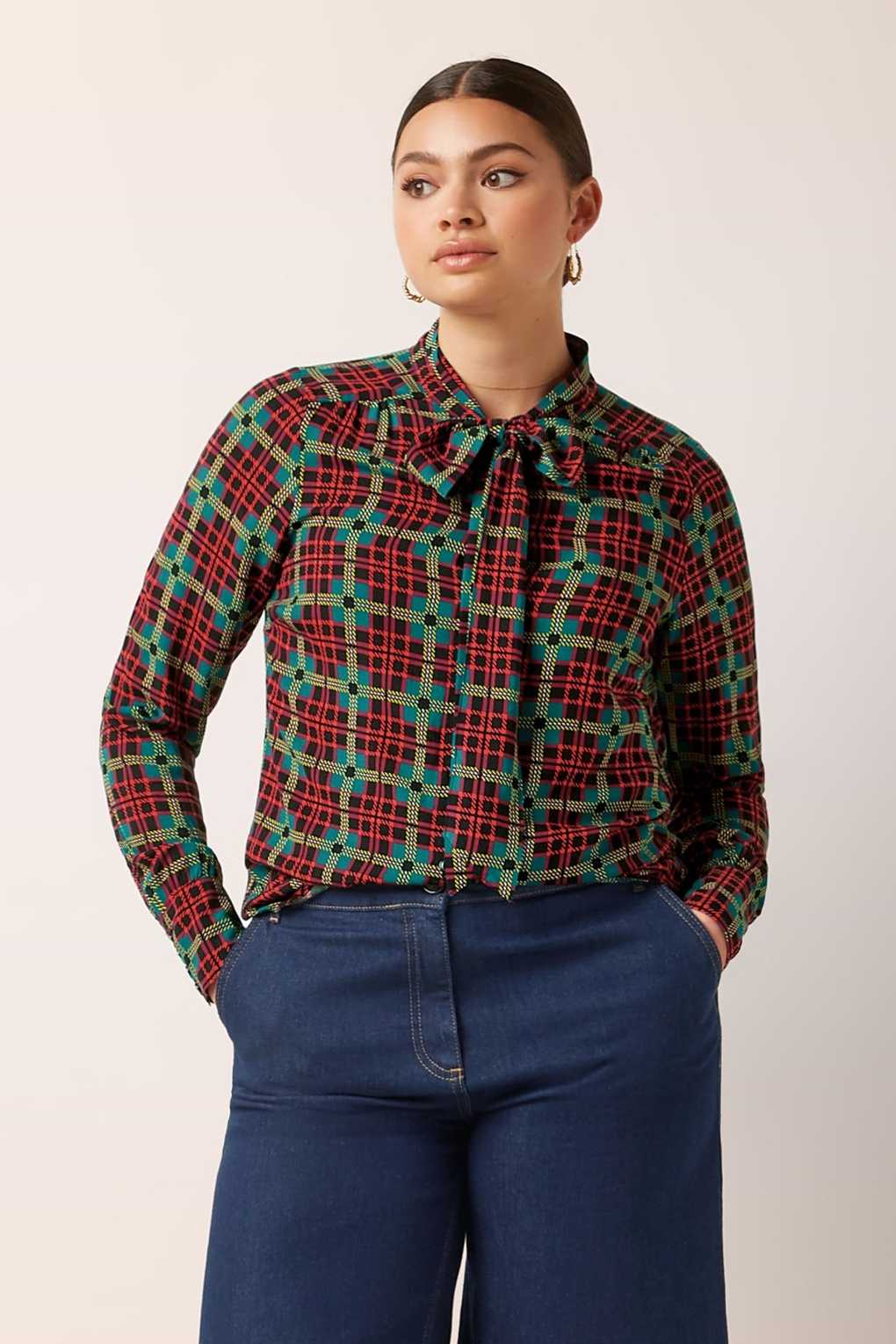 Delia Duna Bluse in Schwarz und Multi