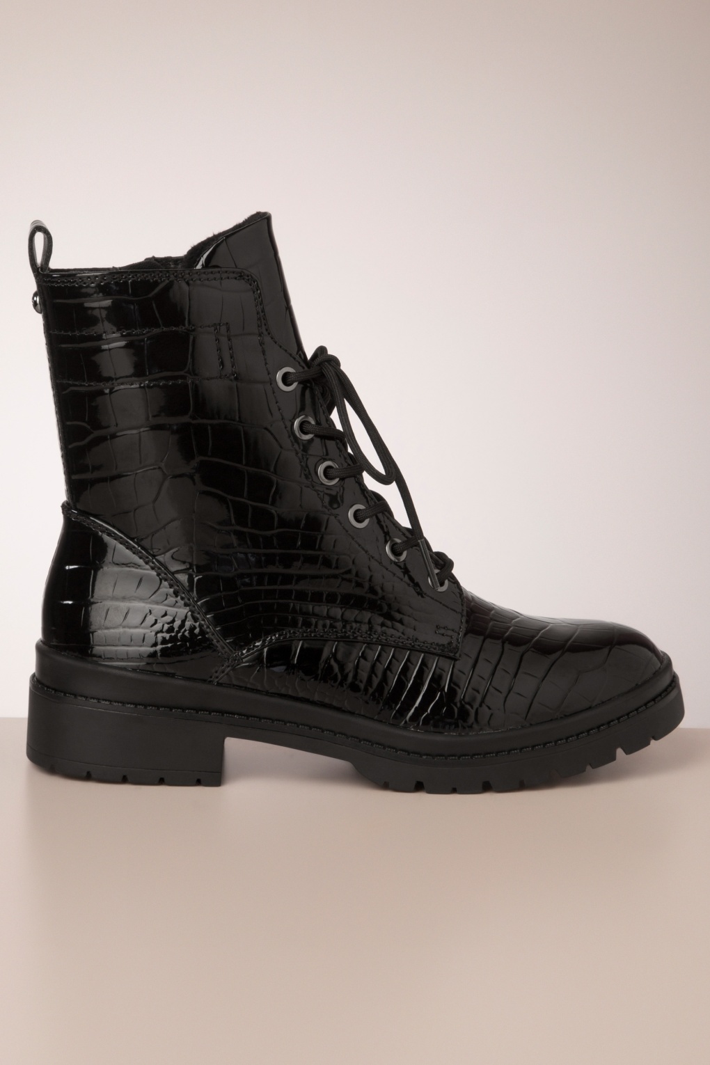 Meredith Lackleder Stiefeletten in Schwarz