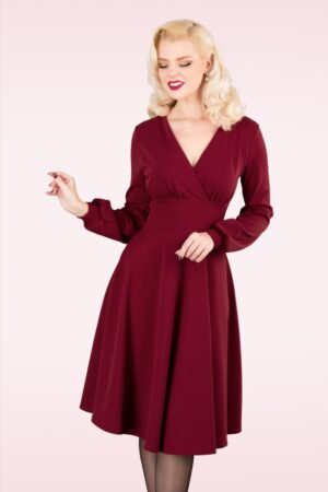 Swingkleid Helaine in Weinrot