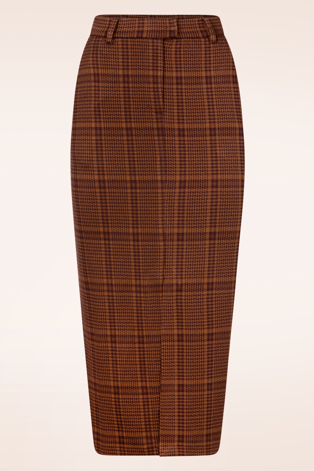 Alba karierte Midi-Rock in Kachelbraun.