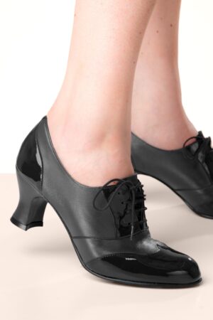 Back In The Day Leder-Stiefeletten in Schwarz