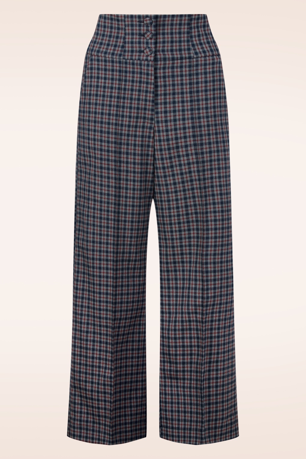Bonny High Waist Check Hose in Blau und Grau