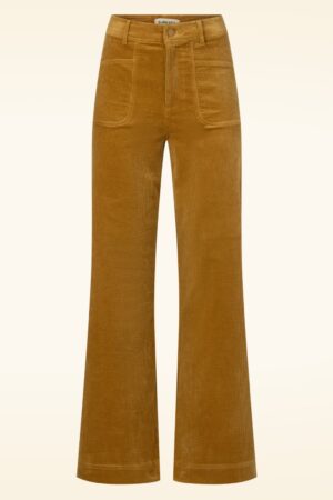 Cara Wide Leg Cord Hose in Senfgelb