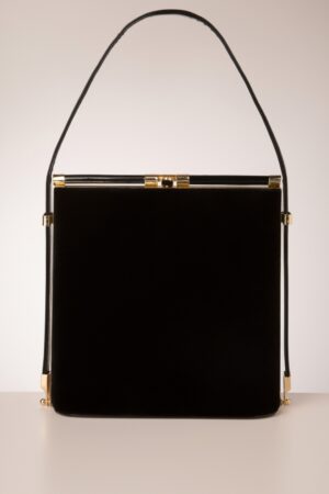 Felicia Samt Handtasche in Schwarz