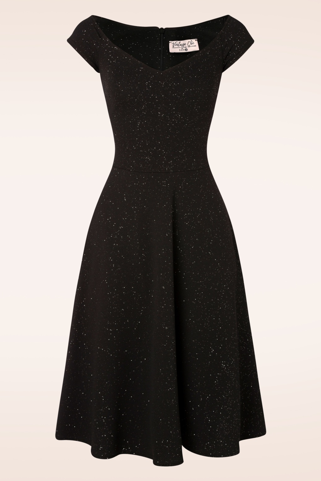 Giorgia Glitter Swing Kleid in Schwarz