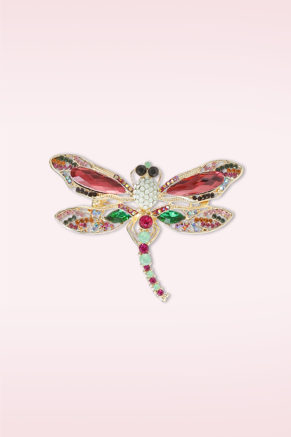 Glitzernde Dragonfly Brosche in Rosa und Multi