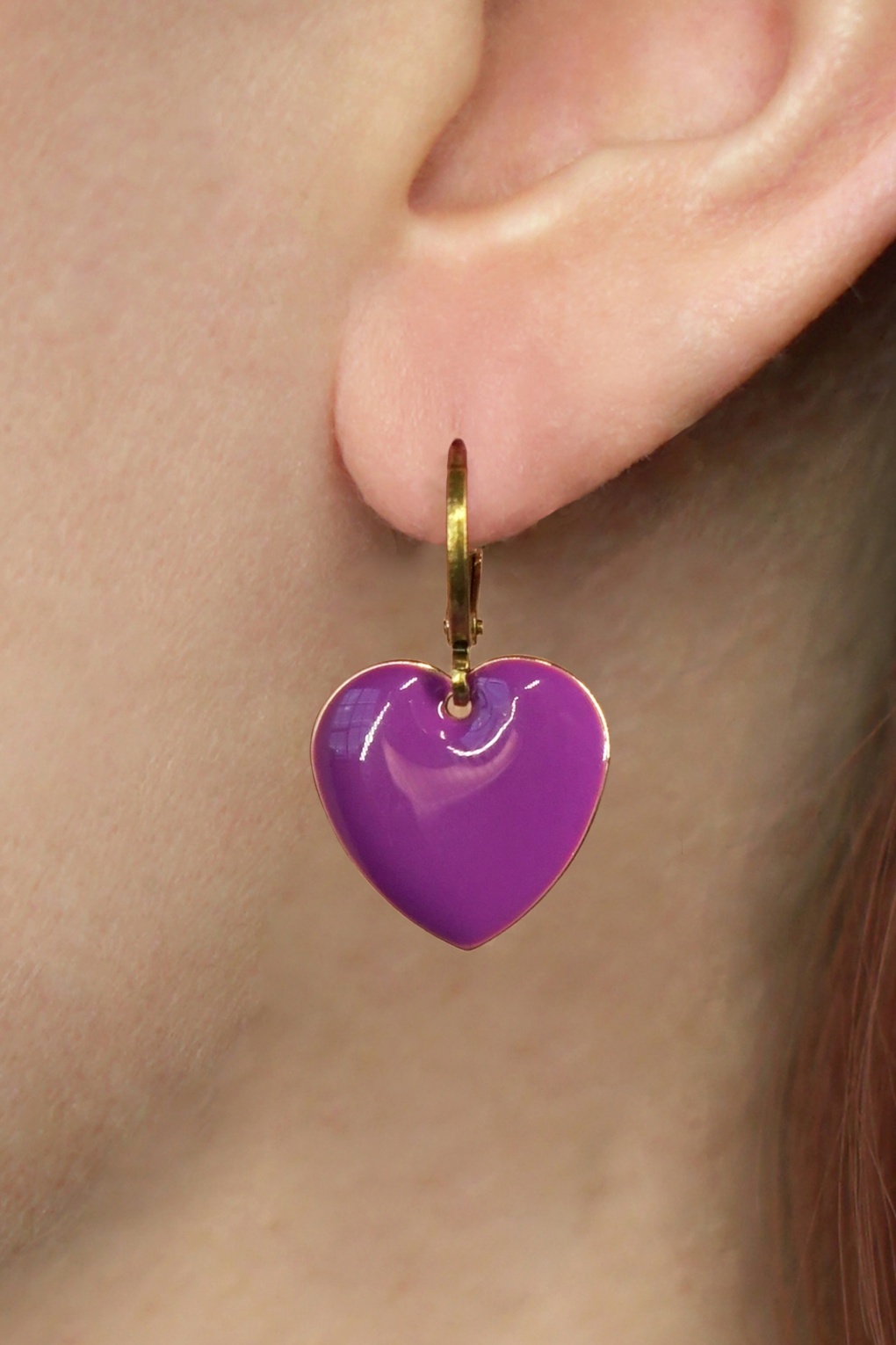 Herz Ohrringe in Lila