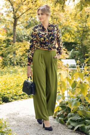 Irma Fanna Stoffhose in Woodbine Grün