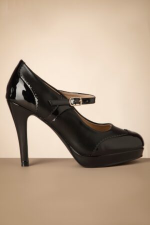 Klassische Mary Jane Heels in Schwarz