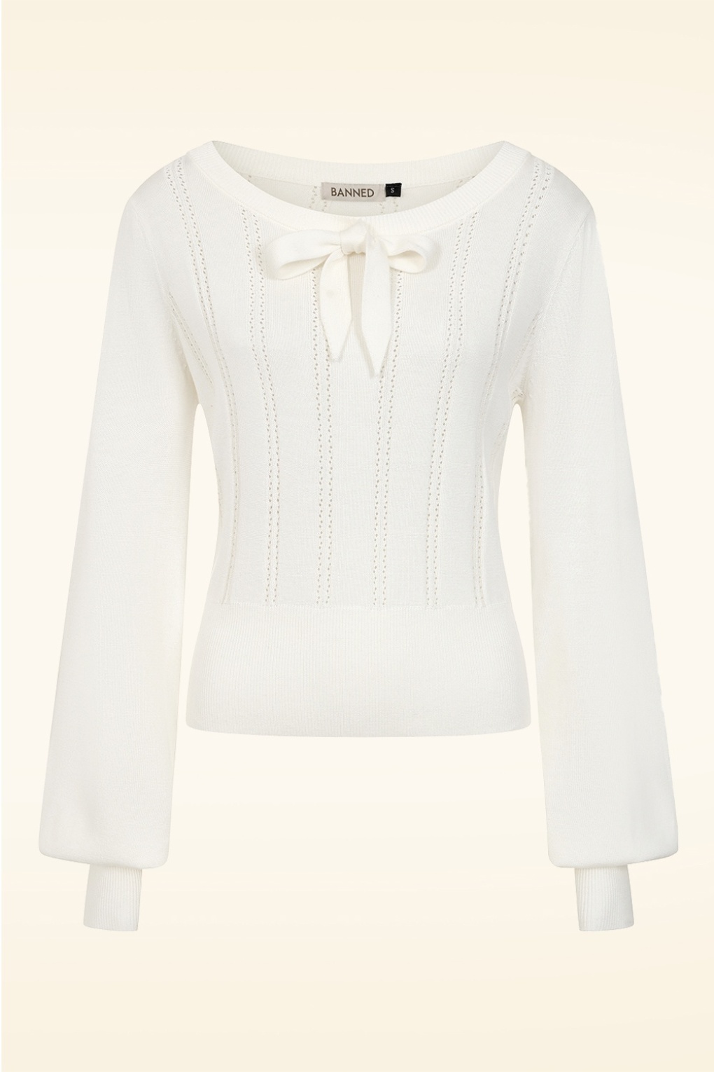 Laci Chevron Knit Top in Ivory