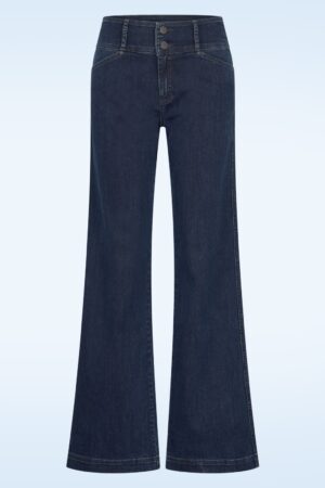 Lotus Wide Denim Hose in Mittelblau