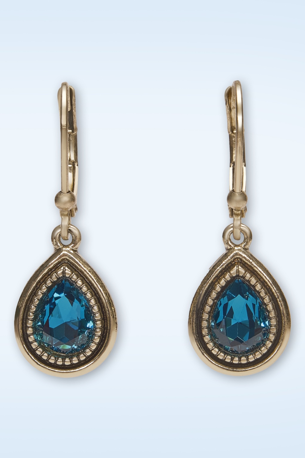Mini Teardrop Dangle Ohrringe in Teal