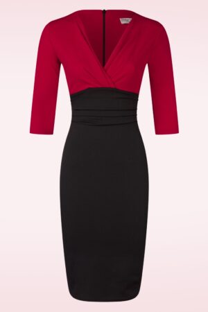 Nehla Etuikleid in Schwarz und Rot