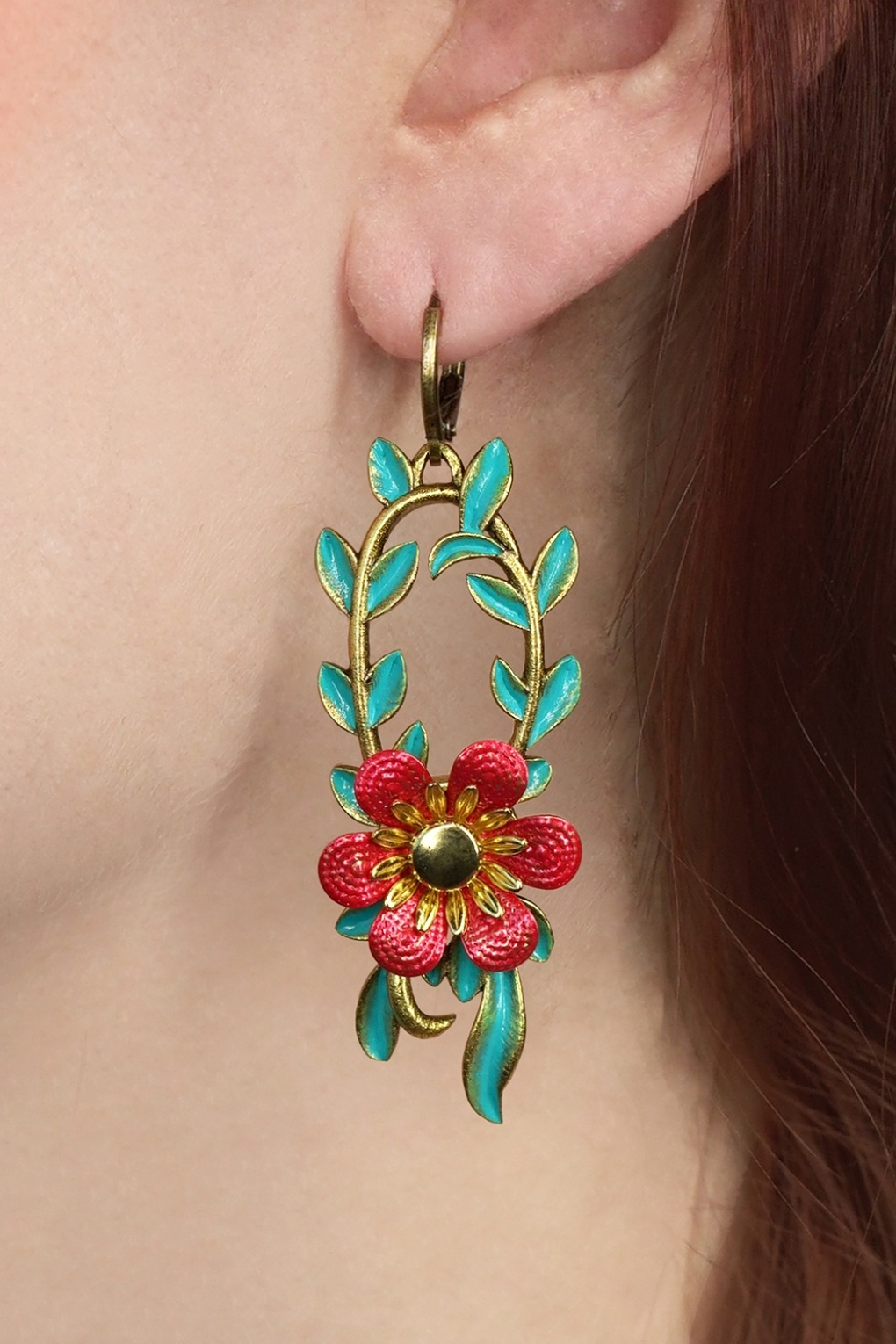 Proser Ohrringe in Grün und Rot