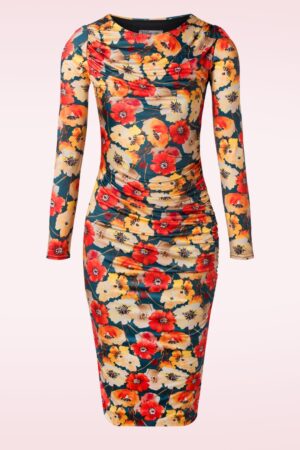 Violette Slinky Etuikleid in Teal.