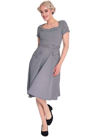 Voodoo Vixen A-Linien-Kleid Houndstooth Flare Dress