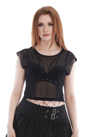 Banned Crop-Top Bauchfreies Oberteil Sinead Mesh