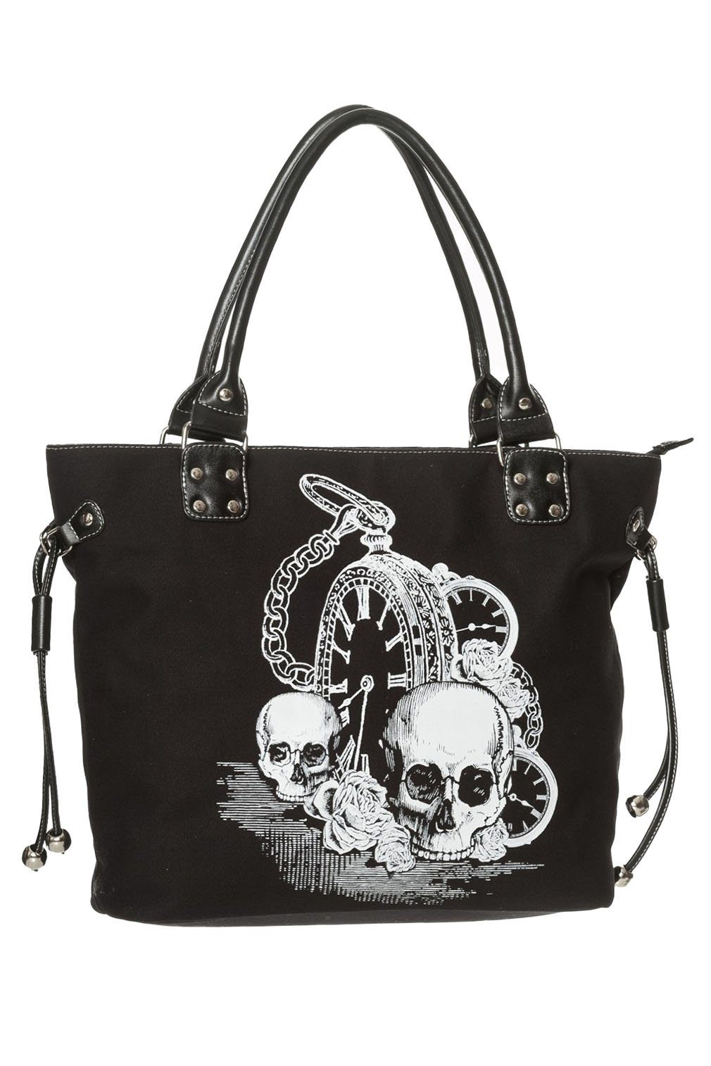 Banned Handtasche Back In Black, Skull