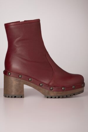 Bella Clog Stiefeletten in verbranntem Rot.