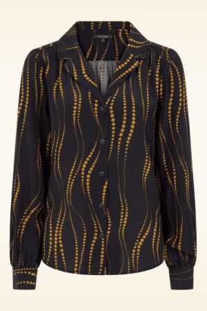 Bella Twirl Bluse in Schwarz