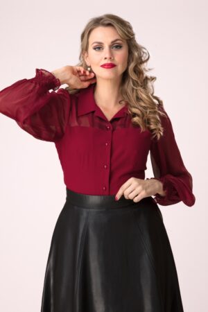 Bernice Blouse in Burgundy