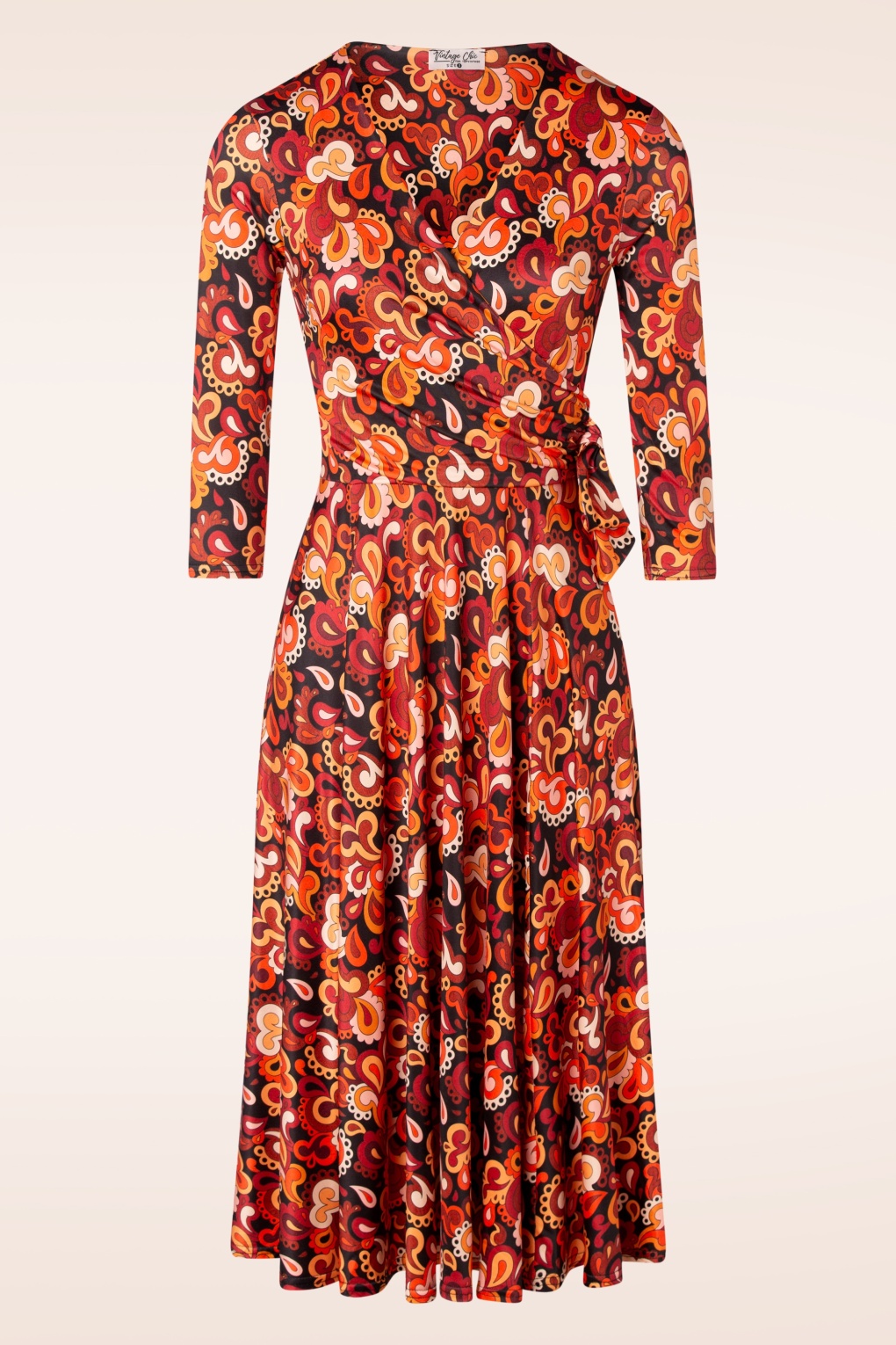 Colette Paisley Swing Kleid in Braun und Orange