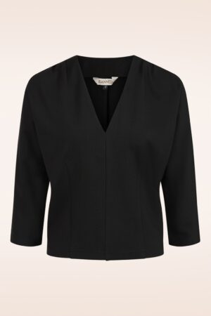 Elsie Jersey-Oberteil in Schwarz