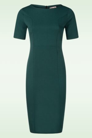 Felice Bleistiftkleid in Waldgrün