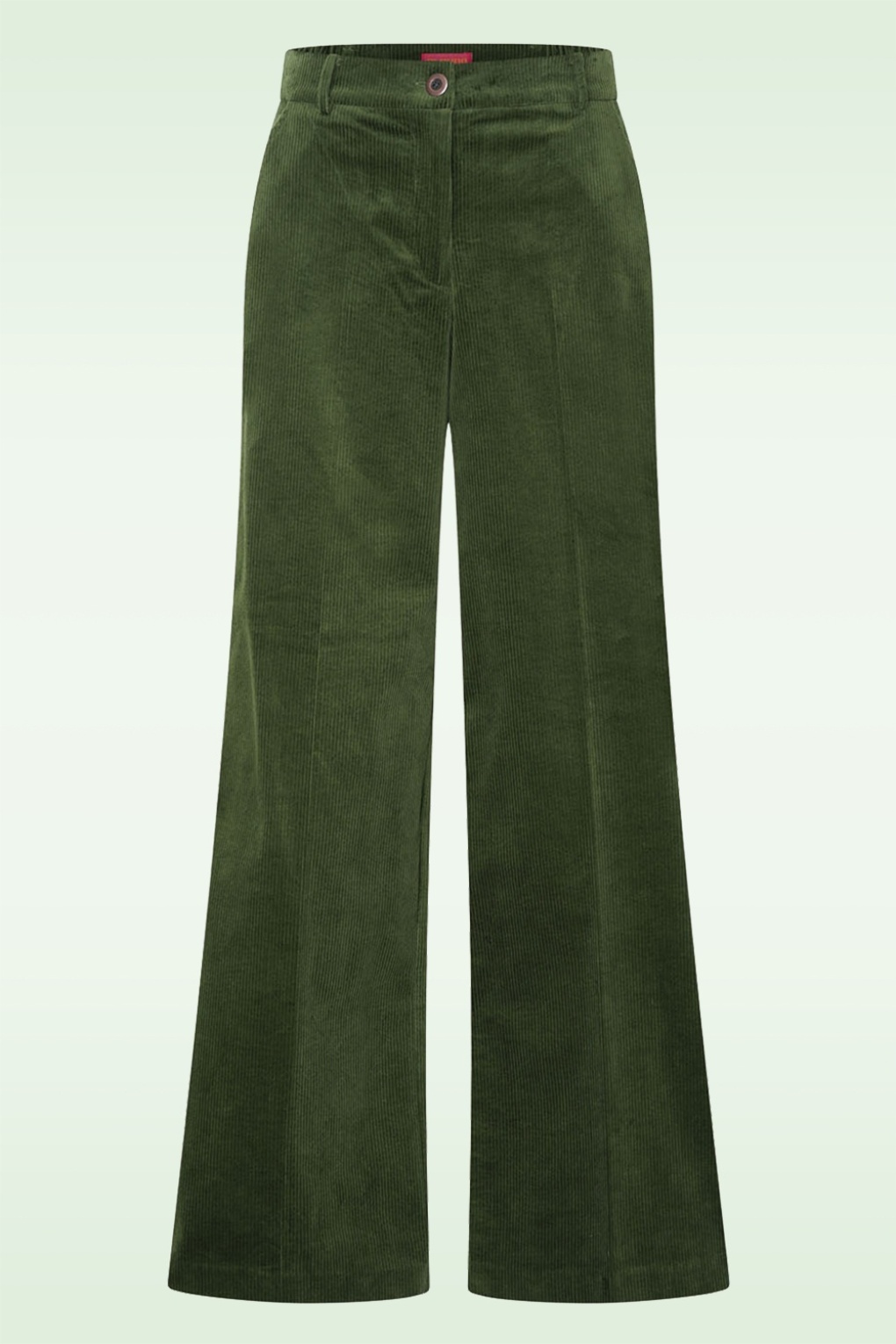 Flora Wide Leg Corduroy Hose in Dunkelgrün