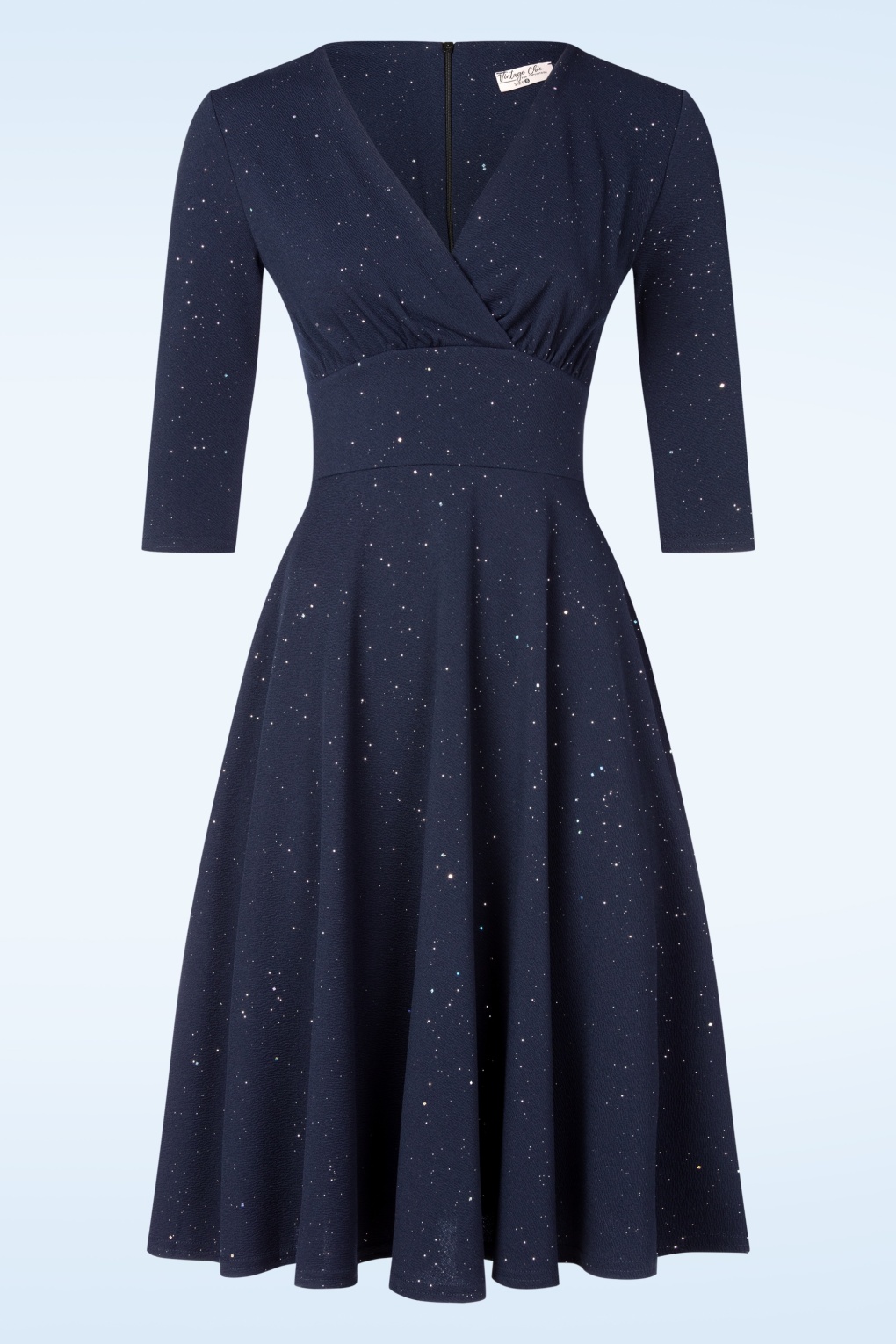 Glinda Glitzer-Swingkleid in Marineblau