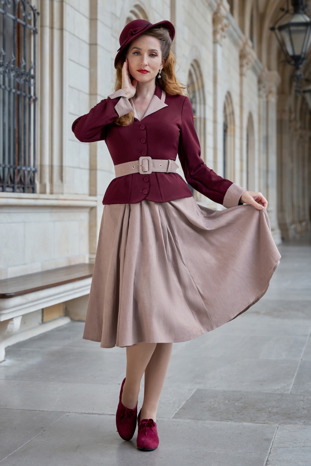 Gratiana Bo Swing Kleid in Weinrot