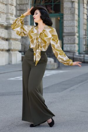 Haidee Juniper High Waist Hose in Olivgrün