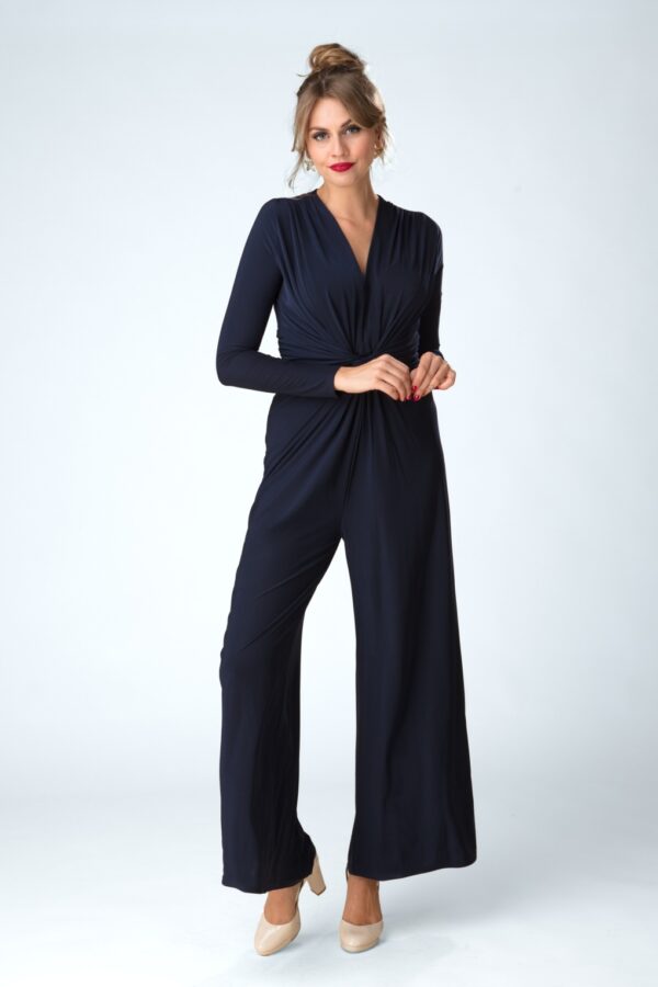 Hallie Knotted Jumpsuit in Marineblau