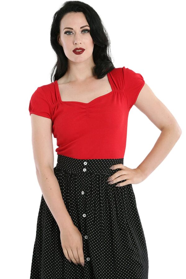 Hell Bunny Shirttop Mia Rot Vintage