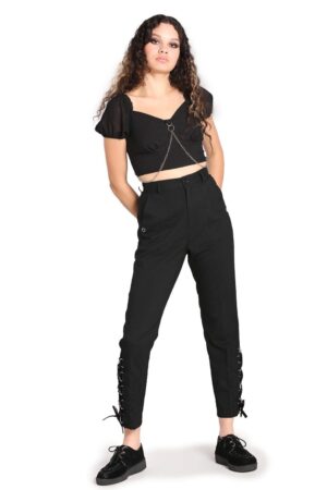 Hell Bunny Stoffhose Tifa Trousers Gothic