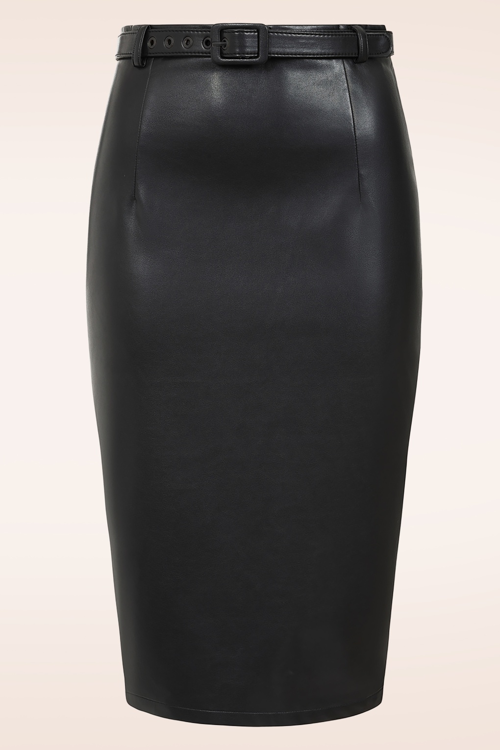 Julia Leather Look Pencil Skirt in Schwarz
