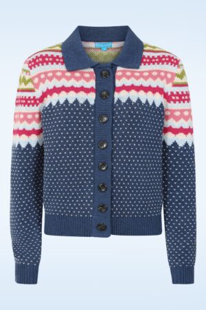 Kintyre Gestrickter Cardigan in Marineblau.