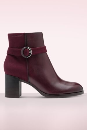 Lauren Leder-Stiefeletten in Weinrot