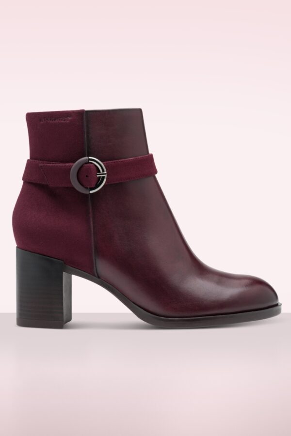 Lauren Leder-Stiefeletten in Weinrot