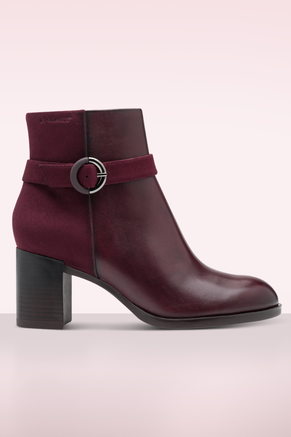 Lauren Leder-Stiefeletten in Weinrot