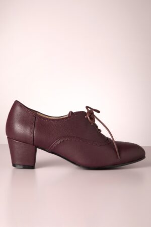 Lise Leder Schnürschuhe in Dunkel Kakao