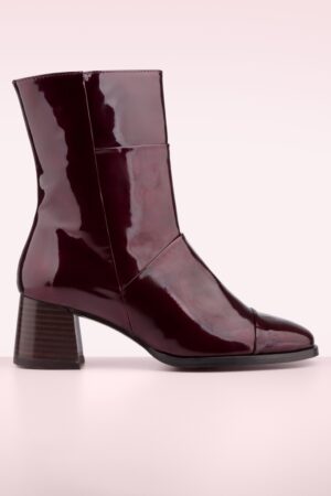 Melissa Patent Boots in Burgundy