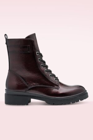 Meredith Patent Stiefeletten in Weinrot.
