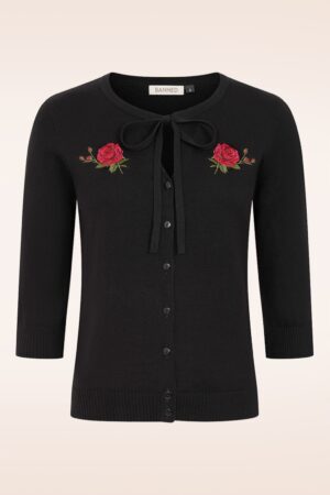Midnight Bloom Cardigan in Schwarz