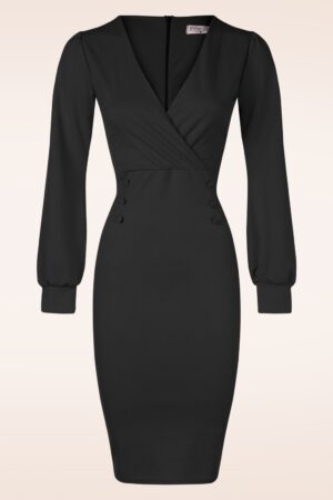 Mikaela Bleistiftkleid in Schwarz.