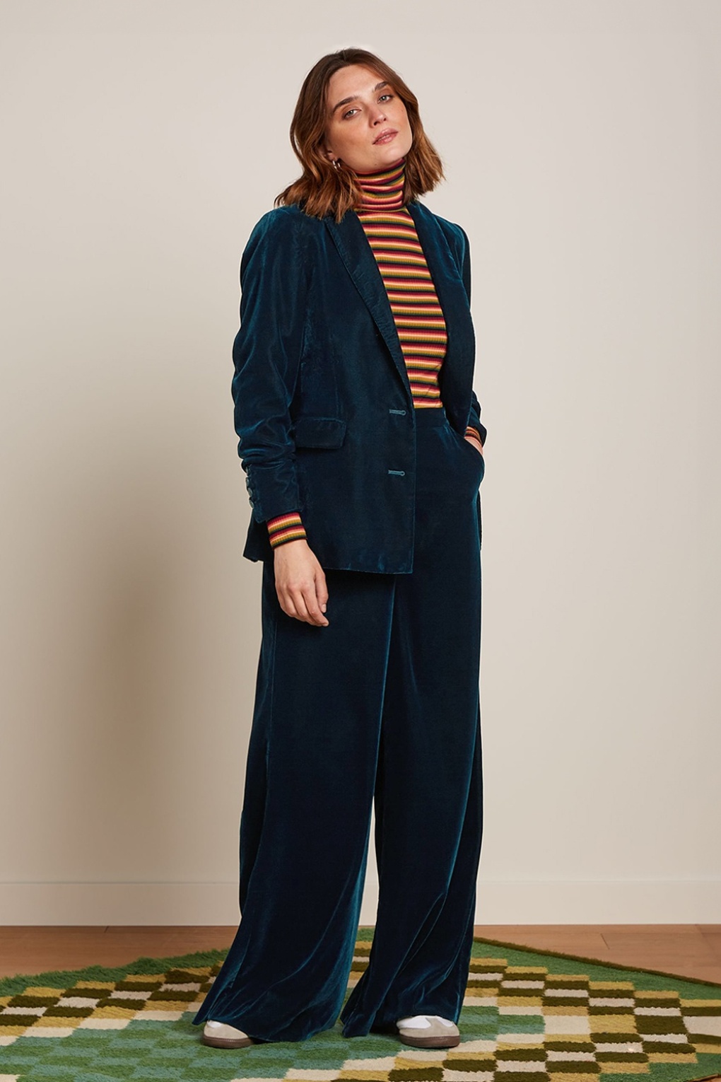 Peppa Gamine Samthose in Teichblau